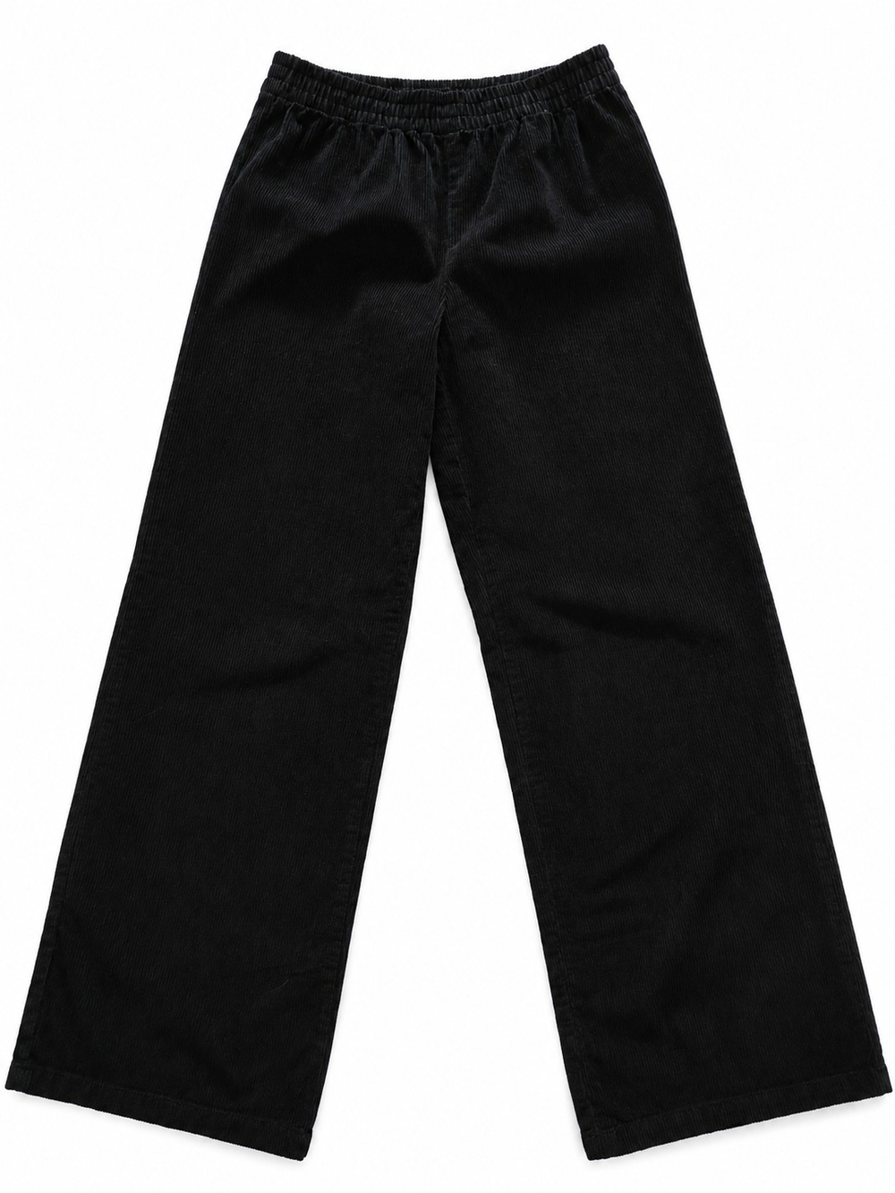 refuge Black Wide Leg Corduroy Pants Fall Winter Hi Rise Slimming Elastic Pullup